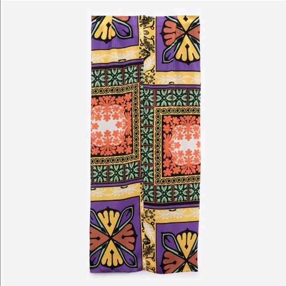 NWT Zara 2 Piece Cropped Printed Blouse and Knotted Skirt Set - Picture 10 of 16